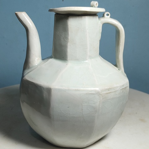 古玩陶瓷青白釉八方執壺真品鑒賞圖