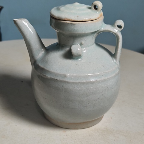 古玩陶瓷青白釉雙系執壺真品鑒賞圖