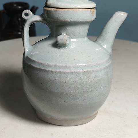 古玩陶瓷青白釉雙系執壺真品鑒賞圖