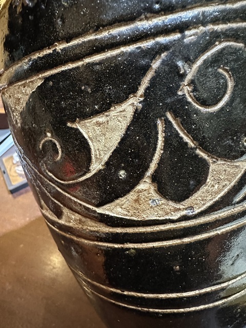 古玩陶瓷黑釉剔花雙系罐真品鑒賞圖