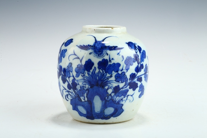 古玩陶瓷光緒·青花花鳥紋罐拍賣，當前價格2999元