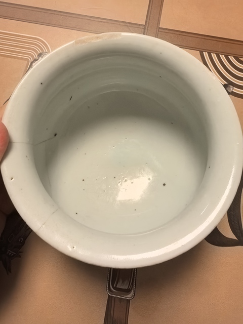 古玩陶瓷山水紋青花圈足缽式香爐真品鑒賞圖