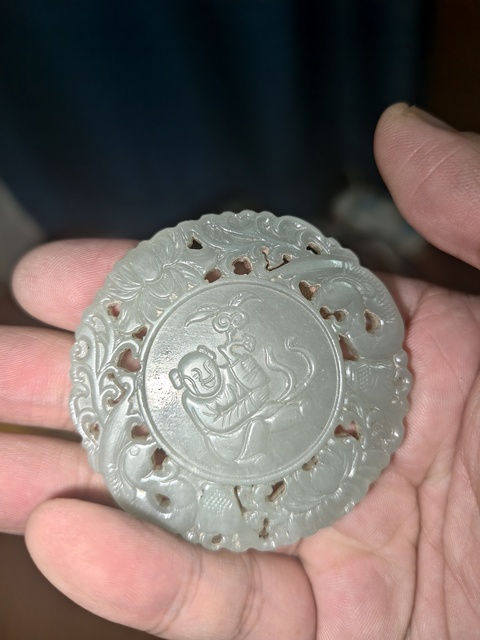 古玩玉器福壽紋玉牌真品鑒賞圖