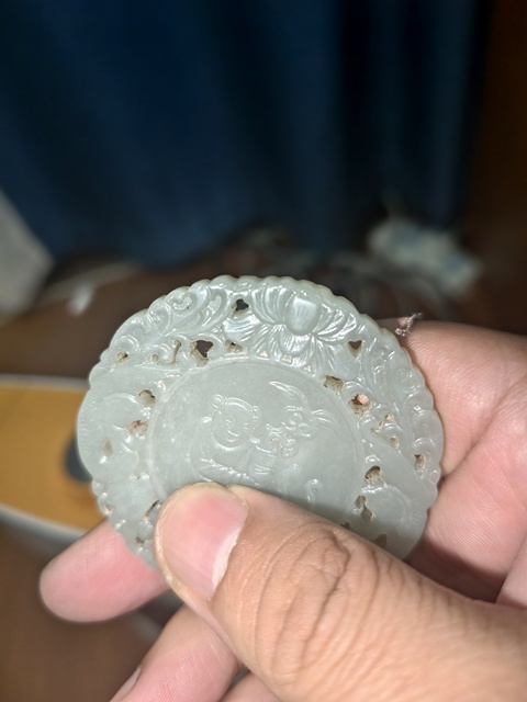 古玩玉器福壽紋玉牌真品鑒賞圖