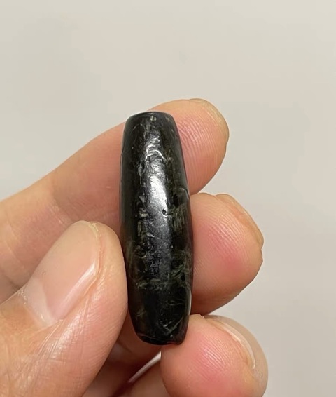 古玩玉器地方料管珠真品鑒賞圖