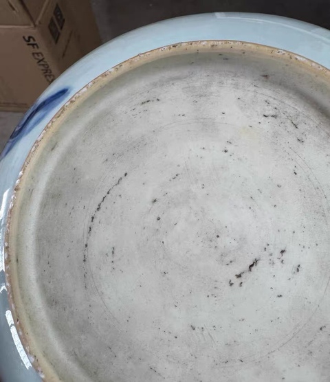 古玩陶瓷青花過墻龍紋盤真品鑒賞圖