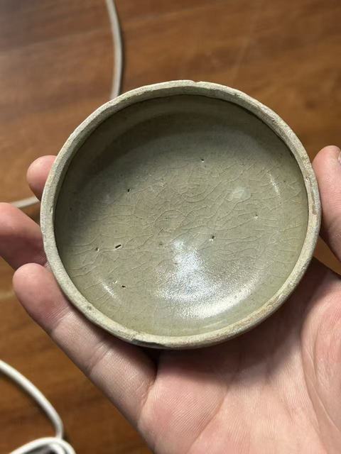 古玩陶瓷龍泉仿官青瓷蓋罐真品鑒賞圖