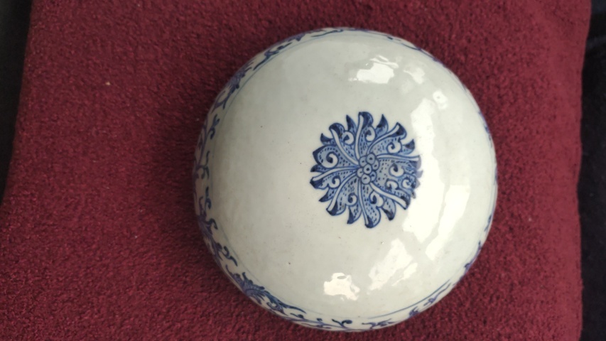 古玩陶瓷青花比丘量海命缽真品鑒賞圖