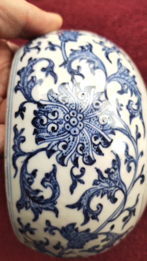 古玩陶瓷青花比丘量海命缽真品鑒賞圖