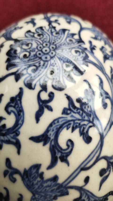 古玩陶瓷青花比丘量海命缽真品鑒賞圖