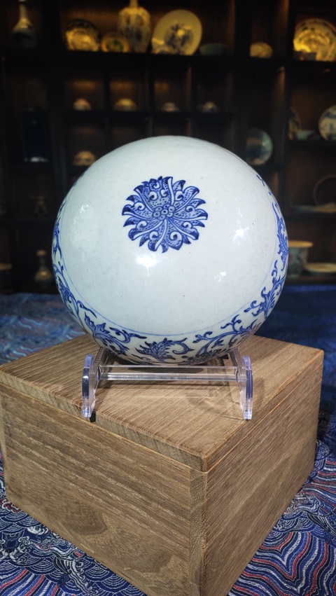 古玩陶瓷青花比丘量海命缽真品鑒賞圖