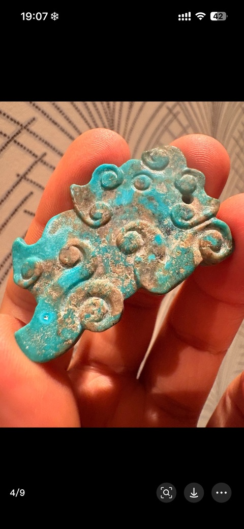 古玩玉器綠松石雕“螭虎佩”真品鑒賞圖