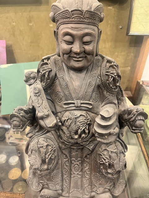 古玩雜項木雕土地財神爺真品鑒賞圖