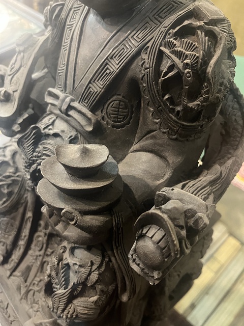 古玩雜項木雕土地財神爺真品鑒賞圖