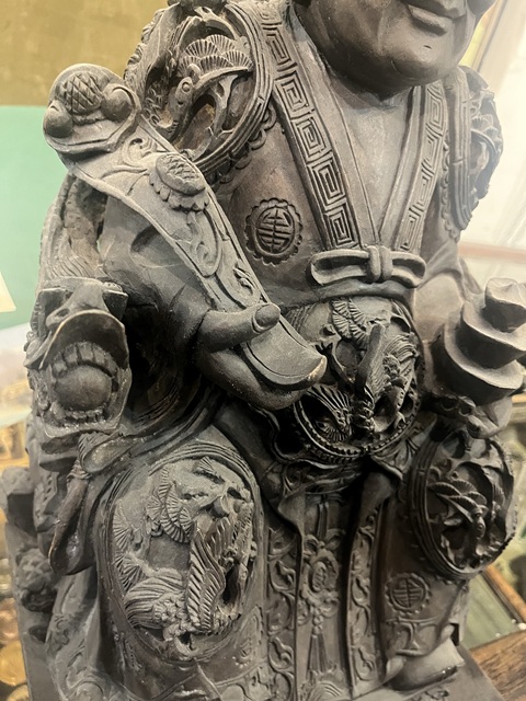 古玩雜項木雕土地財神爺真品鑒賞圖