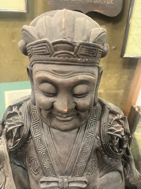 古玩雜項木雕土地財神爺真品鑒賞圖