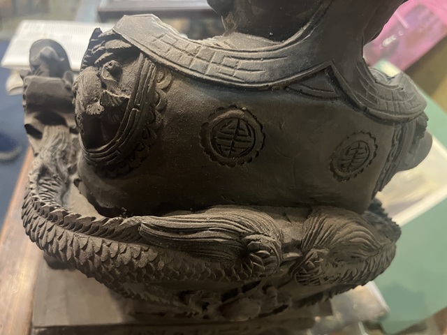 古玩雜項木雕土地財神爺真品鑒賞圖