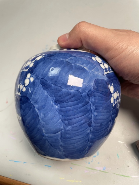 古玩陶瓷青花冰梅圖罐，注意款真品鑒賞圖