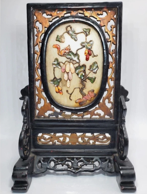 古玩雜項臺屏真品鑒賞圖