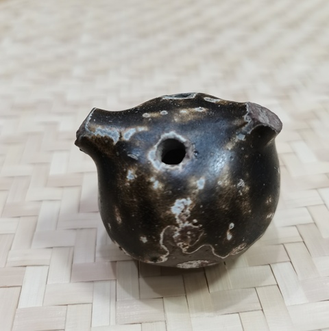 古玩陶瓷宣州窯三孔塤真品鑒賞圖