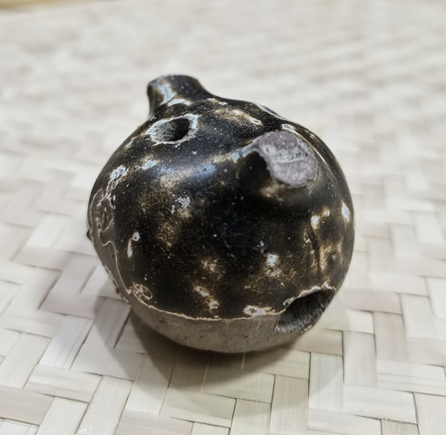 古玩陶瓷宣州窯三孔塤真品鑒賞圖