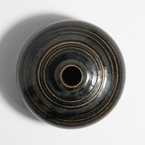 古玩陶瓷黑釉扁瓶真品鑒賞圖