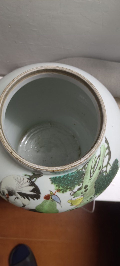 古玩陶瓷粉彩花鳥紋將軍罐真品鑒賞圖