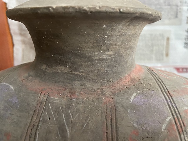 古玩陶瓷灰陶繭式壺真品鑒賞圖