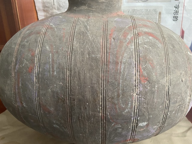 古玩陶瓷灰陶繭式壺真品鑒賞圖