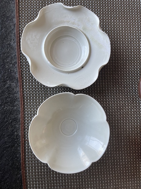 古玩陶瓷邢窯白瓷盞和托真品鑒賞圖
