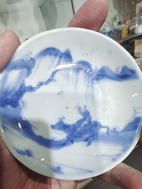 古玩陶瓷牧牛童青花盤拍賣，當前價格2300元