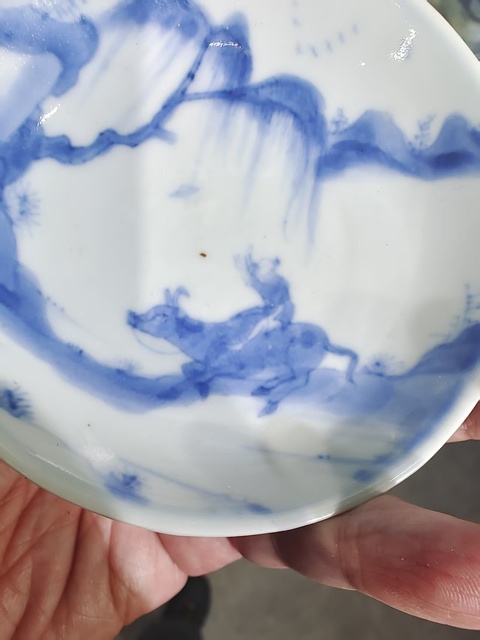 古玩陶瓷牧牛童青花盤拍賣，當前價格2300元