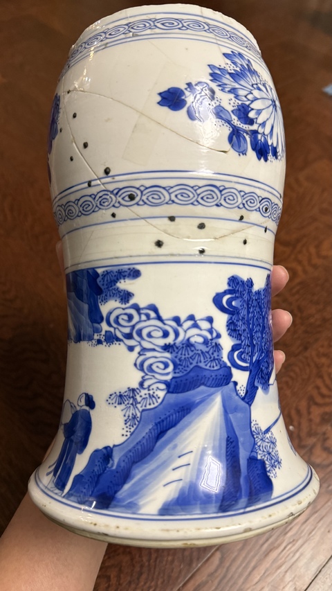 古玩陶瓷人物紋青花鳳尾尊標(biāo)本真品鑒賞圖