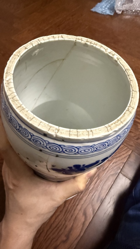 古玩陶瓷人物紋青花鳳尾尊標(biāo)本真品鑒賞圖