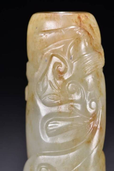 古玩玉器和田玉雕“螭龍紋勒”真品鑒賞圖