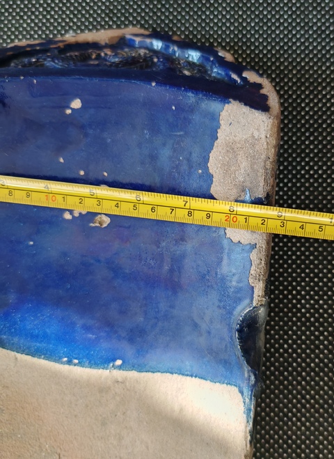 古玩陶瓷藍釉印花龍紋瓦當真品鑒賞圖