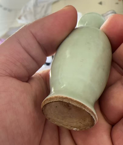 古玩陶瓷晚清?豆青釉小凈瓶拍賣，當前價格1200元
