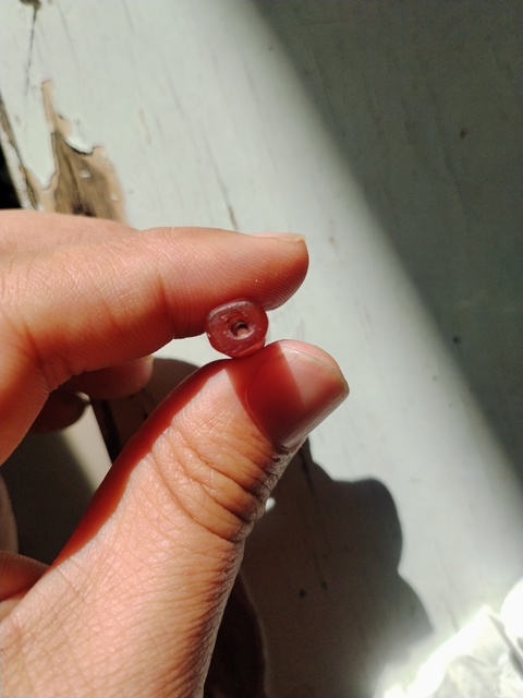 古玩玉器紅瑪瑙管珠真品鑒賞圖