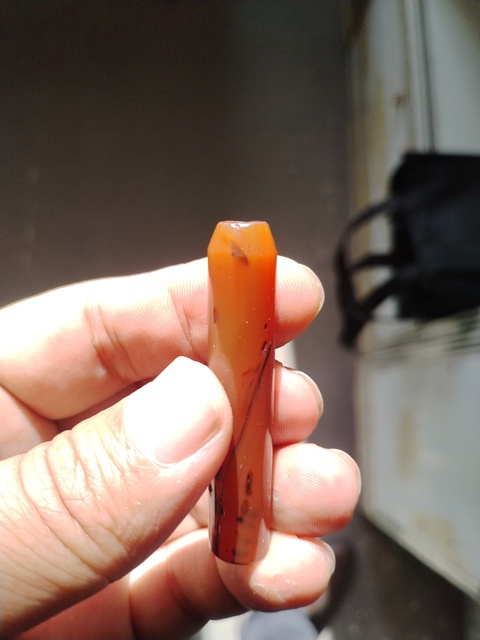 古玩玉器紅瑪瑙管珠真品鑒賞圖