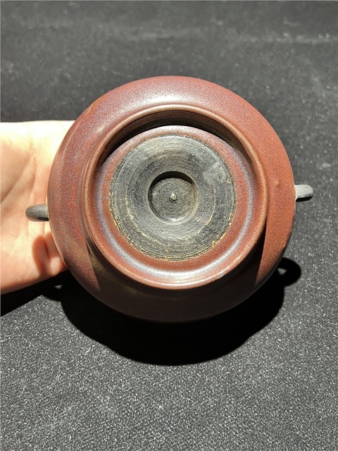 古玩陶瓷紫金釉雙耳爐真品鑒賞圖