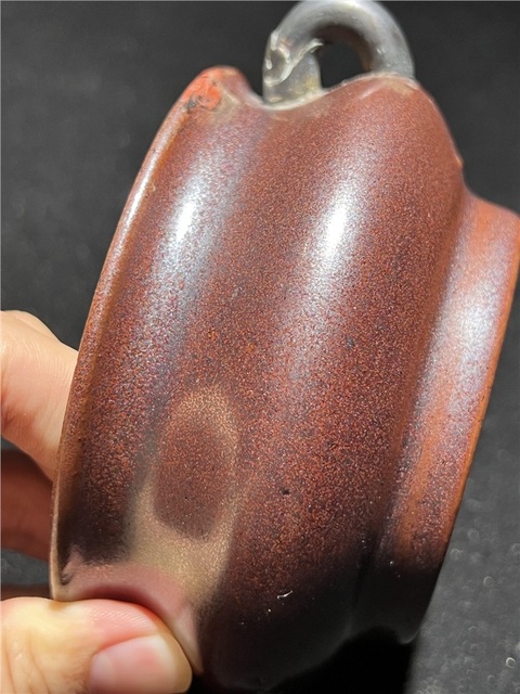 古玩陶瓷紫金釉雙耳爐真品鑒賞圖