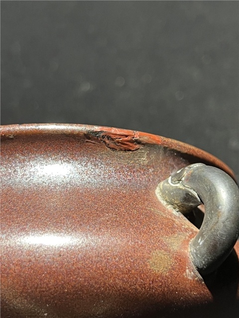 古玩陶瓷紫金釉雙耳爐真品鑒賞圖