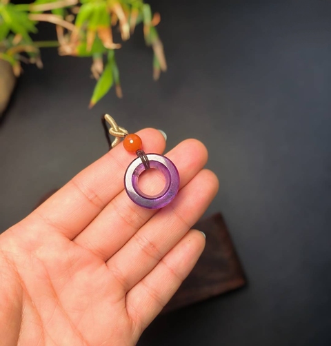 古玩玉器紫水晶雕“車輪環”真品鑒賞圖