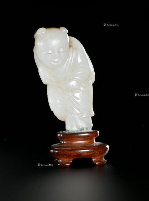 古玩玉器和田玉雕“如意童子”真品鑒賞圖