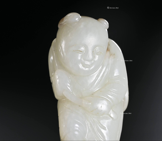 古玩玉器和田玉雕“如意童子”真品鑒賞圖