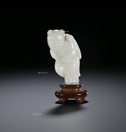 古玩玉器和田玉雕“如意童子”真品鑒賞圖