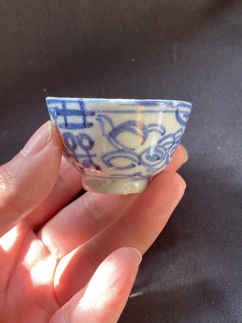 古玩陶瓷囍字紋杯真品鑒賞圖