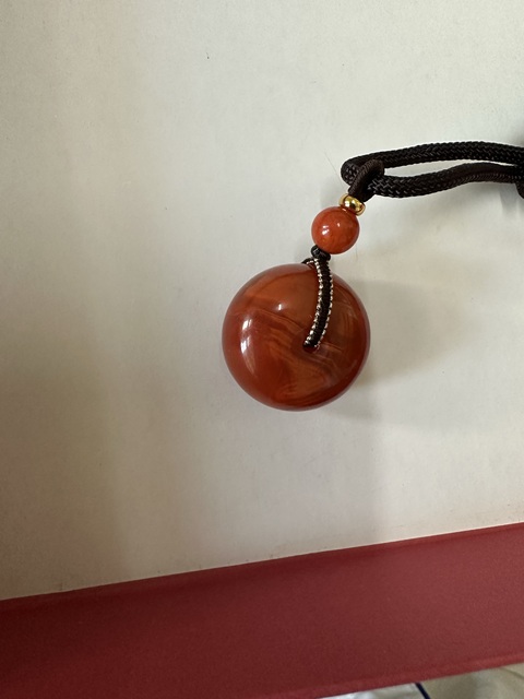 古玩玉器南紅平安扣真品鑒賞圖