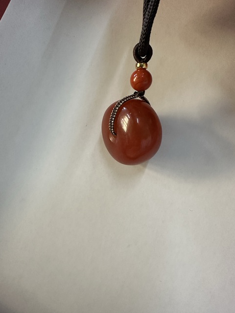 古玩玉器南紅平安扣真品鑒賞圖