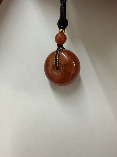 古玩玉器南紅平安扣真品鑒賞圖